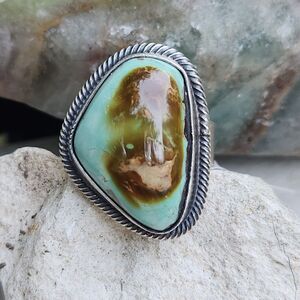 Leon Martinez Royston Turquoise Navajo Native Ring sterling signed